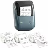 NIIMBOT B1 Etikettendrucker mit 3 Rollen Wasserfester Etiketten Selbstklebend, Tragbarer Beschriftungsgerät Bluetooth Label Printer Aufkleber Drucker für Schulbedarf, Barcode, Logo, Adresse