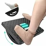 Mkitnvy Fußstütze Schreibtisch, Fußablage Schreibtisch mit Massageoberfläche, Ergonomisches Fußstützenkissen Fußbank Rutschfest Footrest, für Heimarbeit, Büro und Reisen, Entlastet Bein, Schwarz