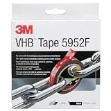 3M VHB 5952F Montage Klebeband doppelseitig - starke und dauerhafte Verbindung von Metallen, pulverbeschichteten Lacken, Glas, versiegeltem Holz, ABS - 19mm x 3m, Schwarz, Dicke: 1.1mm (1-er Pack)