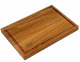 B4K® Schneidebrett Eiche 30x20 cm | Antibakteriell & geölt | Mit Saftrille | Beidseitig nutzbar | Küchenbrett, Hackbrett, Tranchier- & Brotbrett, Servierbrett