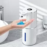 Amyzavls Seifenspender Automatisch mit Digitalanzeige,Berührungslos 380ml Seifenspender Wandbefestigung mit Sensor,USB Wiederaufladbar für Bad,Küche