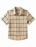 Arshiner Jungen Hemden Kariertes Kinder Sommer Kurzarm Shirt Baumwolle Freizeit Kurzarmhemd für Jungen 11-12 Jahre