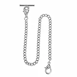 SIBOSUN Pocket Watch Kette Albert T-bar Silber Versilbert Plated 14 Zoll Einzelketten Link Vest Gürtel