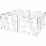 Trixie 62451 natura Freilaufgehege mit Abdeckung, verzinkt, 144 × 58 × 116 cm