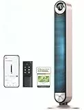 Dreo 25dB Smart Leiser Turmventilator mit Kühlung, 106cm WiFi Alexa Tower Fan, 90grad oszillierender Ventilator, Fernbedienung 9-Geschwindigkeit 4 Modi 12 Std Timer Sprachsteuerung, Sternenlicht