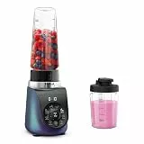Tefal Blend Up Mini-Mixer, 8 automatische Programme, Pulsfunktion, abnehmbare Powelix-Klingen, inkl. 2 On-the-Go-Flaschen (400 + 700 ml), Silence-Modus, kompaktes Design, 1000 Watt, Blau, BL19H4F0