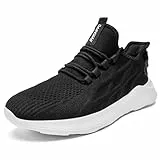 ZMBCYG Herren Sportschuhe Laufschuhe Turnschuhe Straßenlaufschuhe Tennisschuhe Schuhe Fitness Joggingschuhe Walkingschuhe Leichtgewichts Freizeit Atmungsaktive Schwarz Weiß 43