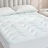 EHEYCIGA Gel Topper 90x200cm, Memory Foam Matratzentopper, Matratzen Topper mit extra tiefem Tasche, Weiß