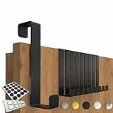 4smile Türhaken zum Einhängen - 10er Set solide Kleiderhaken Tür - Einzeln verwendbare Haken zum Einhängen, formstabile Türhakenleiste, universelle Türgarderobe, Fb. Schwarz
