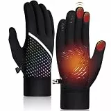 Warme Winterhandschuhe Thermo Laufhandschuhe Winddicht - Touchscreen Radsporthandschuhe Herren Handschuhe Rutschfest UltraLight Sporthandschuhe Damen mit Fleece-Futter zum Wandern Fahren Klettern