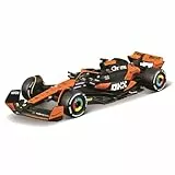 Bburago Formel 1 McLaren Team MCL38 (2024): Modellauto im Maßstab 1:43, von Fahrer #81 Oscar Piastri, Window Box, 12,5 cm, schwarz orange(18-38214P)