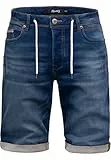 REPUBLIX Herren Jeans Short Männer Kurze Bermuda Hose Regular Fit R7038 Dunkelblau W38