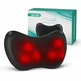 VOYOR-HEALTH Rücken- und Nackenmassagegerät, Shiatsu Nackenmassagegerät Kissen mit Wärme, rotierende Knoten für Taille, Beine, Körper Schmerzen zu lindern, Entspannung zu Hause Büro (Dark black)