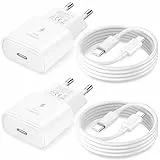 25W USB C Ladegerät Ladekabel für Samsung Galaxy S25 S24 S23 S22 S21 Ultra S20fe A56 A55 A54 A53 A52 A51 A50 A33 A22 A16 A13/Tablet,2Pack 2M Schnellladekabel mit Schnellladegerät Fast Charger Netzteil