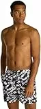 Calvin Klein Herren Badeshorts Medium Drawstring-Print zum Binden, Mehrfarbig (Ck Layered Floral Black AOP), S
