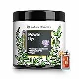 natural elements Power Up Mojito – Gaming Booster, Energy Drink Pulver mit Koffein, NewCaff75, B-Vitaminen, Vitamin C, L-Tyrosin, Ginkgo- und Grüntee-Extrakt – 40 Drinks – vegan, mit Stevia