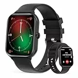 Smartwatch Herren damen mit Telefonfunktion,1,95'' Display wasserdichtes aktivitätstracker Fitness Tracker mit Schlafmonitor blutdruckmessung 100+ Sportmodi Sportuhr fitnessuhr für Android ios