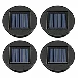 HELESIN Solarleuchten Ersatzteile 4 Stück, 8cm 1.2V 600mAh Solarleuchten Ersatz, IP65 Wasserdichte Solarpanel Solarleuchten Ersatz Solarmodul für Gartenleuchten Solarlampen Laterne Deckel DIY