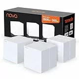 Tenda Nova MW6 Mesh WLAN System - AC1200 Dual Band Mesh Set - empfohlen für Häuser mit 3-4 Schlafzimmern - 6xGigabit Port - Ersetzt Router und Repeater- APP Steuerung - WPA2-3er Pack