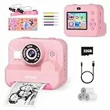 ASTGMI Kids Camera,Instant Print Selfie Camera, 1080P HD Digital Camera for Boys with Print Paper & 32GB Card, Christmas Birthday Gifts Kids Toys for 3-12 Years Old Boys(Blue)