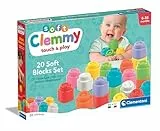 Clementoni 17989 Soft Packung mit 20 Bausteine für die erste Kindheit, weiche Clemmy-Steine, Blöcke für Kinder 6 Monate, sensorisches Spiel, stapelbar und waschbar, Made in Italy, Mehrfarbig