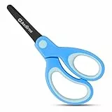 Asdirne Kinderschere, sicher mit stumpfen Edelstahlklingen und weichem Griff, ideal für Zuhause und Schule, 13,5 cm, Blau