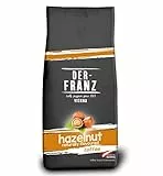 Der-Franz Kaffee, Mischung aus Arabica und Robusta, geröstet, ganze Bohne aromatisiert mit natürlicher Haselnuss UTZ, 1000 g