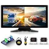 Hodozzy Rückfahrkamera Monitor 2 Kameras Wireless Carplay Android Auto,10,36 Zoll HD IPS Touch Screen Bildschirm,Tragbares Autoradio mit Bluetooth Mirrorlink Video-schleifenaufzeichnung FM AUX USB