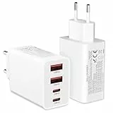 40W USB C Adapter, 2 Pack 4 Ports USB C ladegerät für iPhone 16 15 14 Plus Pro Max 13 12 11 SE, iPad,PD 3.0 iPhone schnellladegerät, iPhone Power Adapter USB stecker USB Netzteil(Ohne Ladekabel)