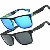 HGDGears Polarisierte Sonnenbrille für Herren Damen-UV400 Schutz Leicht Retro Klassische Vintage-Ideal für Autofahren,Reisen,Angeln,Outdoor-Aktivitäten（Blau+Schwarz）