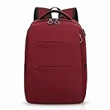 FANDARE Laptop Rucksack für 15.6 Zoll Laptop mit USB-Ladeanschluss Schulrucksack Outdoor Wandern Reisen Camping Herren/Damen Backpack Wasserdicht Polyester(Rot)