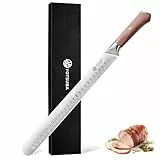 YOTSUBA Schinkenmesser 30cm, Profi Küchenmesser für Schinken, Extra Scharfe Fleischmesser, Tranchiermesser, Brisket Messer, Ergonomischem G10-Griff