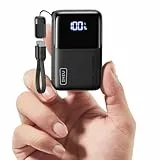 INIU Power Bank, Ultra Mini 45W Schnellladen 10000mAh Powerbank mit Angebrachtem USB C Kabel, Flugtauglich Externe Handyakkus, Reise-Essential für iPhone 17 16 Pro, Samsung S25, Xiaomi, iPad etc