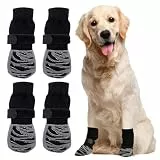 4 Stück Hundeschuhe, COGVOHY rutschfeste Silikonschutzhülle Für Hundepfoten Hundeschuhe Pfotenschutz Outdoor, Geräuschlos Und Kratzfest Für Drinnen Hundesocken, Für ältere Hunde geeignet (XL)