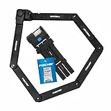 FISCHER PROTEC Plus+ FN110 Fahrrad Faltschloss mit Zahlenschloss, mit praktischer Handhabung, überzogen mit Soft-Material, mit Halterung, schwarz, 1 Stück