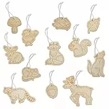 Papierdrachen 12 Holzanhänger zum Bemalen - Waldtiere - Deko-Element - Für Kinder & Erwachsende - Set 02