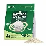 PETKIT Klumpende Katzenstreu Pflanzenbasiert, 100% Natürlich, Staubfrei, Geruchsneutralisierend, Biologisch Abbaubar, Kein Verkleben, Einfach zu Schaufeln,1x 2,4 kg Beutel