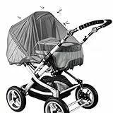 GeekerChip Universal Insektenschutz,Insektenschutz für Kinderwagen,Moskitonetz Kinderwagen,mit Gummizug,Reißfest und Waschbar,Fliegennetz für Buggy Schutz vor Wespen und Stechmücken(Grau)