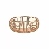 blomus -LITO- Bowl | Obstschale aus hochwertigem Stahl | Dekoschale mit Streben in Indian Tan | Größe M | 9,5H Ø 25 cm