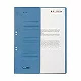 Original Falken 50er Pack Ösenhefter. Made in Germany. Aus Recycling-Karton mit halbem Vorderdeckel und kaufmännischer Heftung für DIN A4 blau Hefter Sammelmappe Blauer Engel