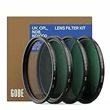 Gobe 58 mm UV Filter, Polfilter (CPL), Graufilter ND8, Graufilter ND1000 - Filter Kit