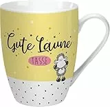 Sheepworld Tasse mit Spruch 'Gute Laune' | Kaffeetasse, Porzellan, 30 cl | Sheepworld Lieblingstasse, Geschenk | 59613