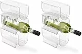 Relaxdays Kühlschrank Organizer Flaschen, 3er Set, stapelbar, Flaschenhalter, HxBxT: 10,5 x 11 x 20,5 cm, transparent (Packung mit 2)