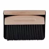 Relaxdays Tischkehrset, mit Tischbesen & Kehrschaufel, für Küche & Camping, magnetisch, aus Metall/Holz, schwarz/Natur