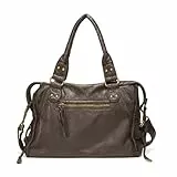 GSenhui Nieten Tragetasche Damen Groß Slouchy Handtasche Vintage Tasche Gross City Tote Bag Y2k Schultertasche Punk-stil Ledertasche Schwarz