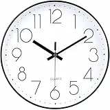 jomparis Wanduhr groß 33cm Rund Wanduhr ohne tickgeräusche Dekor für Wohnzimmer,Küche,Zimmer,Büro (Schwarz)