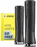 Alphatrail GoFree MTB Griffe für Fahrrad & E-Bike, Trail-Grip mit Dämpfung, Lock-On Lenkergriffe 22,2 mm, 1 Paar, 120 g, Fahrradgriffe für Trail & Tour