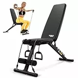 TREX SPORT TX-110B Hantelbank klappbar | Trainingsbank 7-fach verstellbare Rückenlehne | Flachbank & Schrägbank