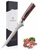 KEEMAKE Küchenmesser Filetiermesser Extrem Scharf, 15cm Profi Fischmesser Ausbeinmesser aus Edelstahl mit Klingenschutz, Kochmesser Fischfiletmesser mit Ergonomischem Griff