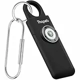 Thopeb Der Original Persönlicher Alarm Für Frauen, Schlüsselanhänger Mit Alarm, Wiederaufladbar, 135 dB Sirene, Stroboskop, SOS-LED-Licht. Hilft älteren Menschen und Kindern Notruf (Anthrazit)